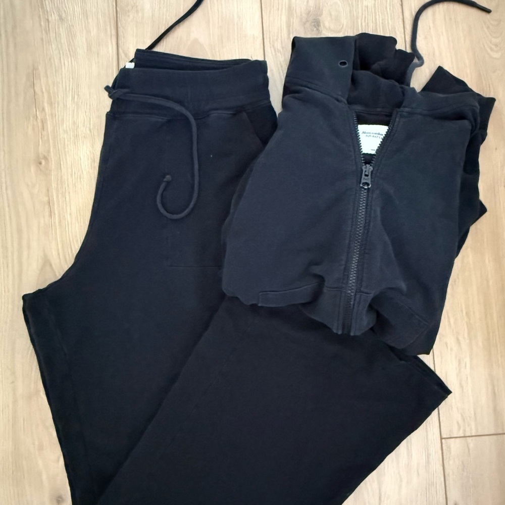 Abercrombie & Fitch Black Wide Leg Pants & Jumpsuit Set